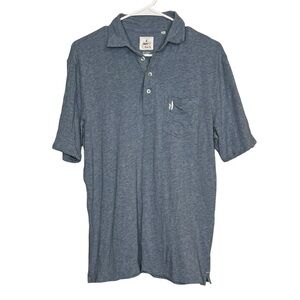Johnnie O Shirt Mens Blue Polo Shirt Short Sleeve Logo Pocket Size Small